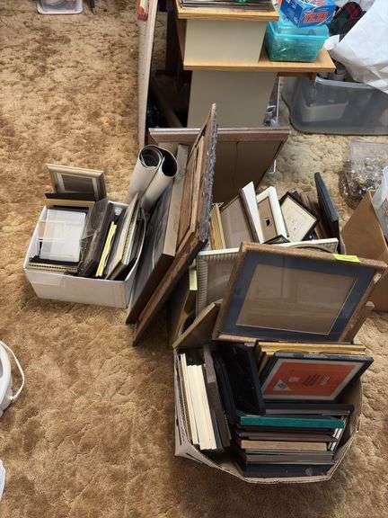 LARGE quantity of picture frames, all sizes and styles image