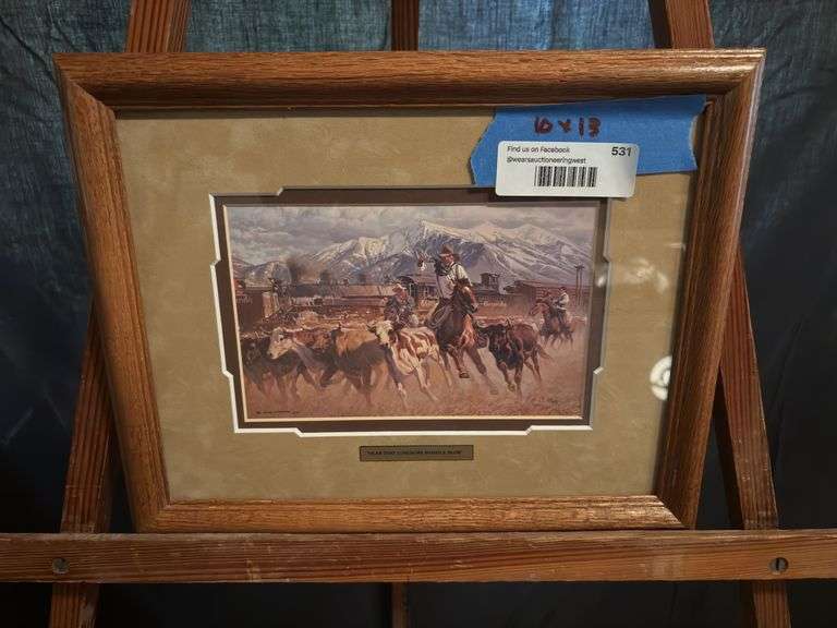 Signed and numbered Gary Carter print “Hear That Lonesome Whistle Blow” 10 x 13 image