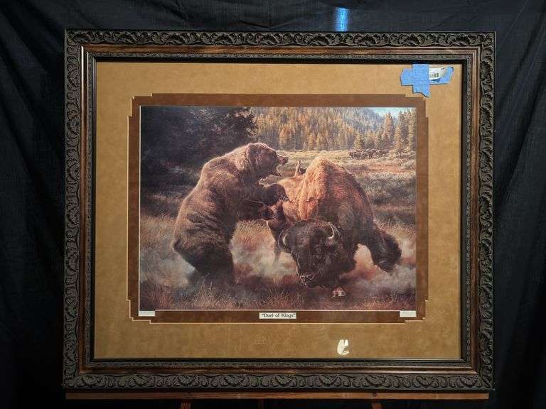 Signed and numbered Barbara Peets print “Duel of Kings“ 37 x 30 image