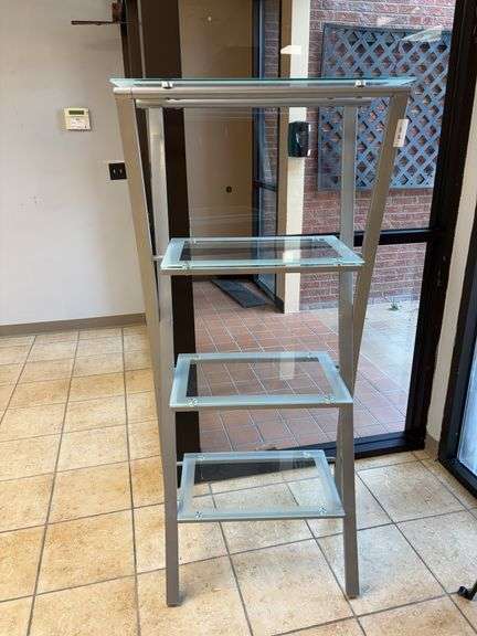 Metal rack with glass shelves 28x14x60 image