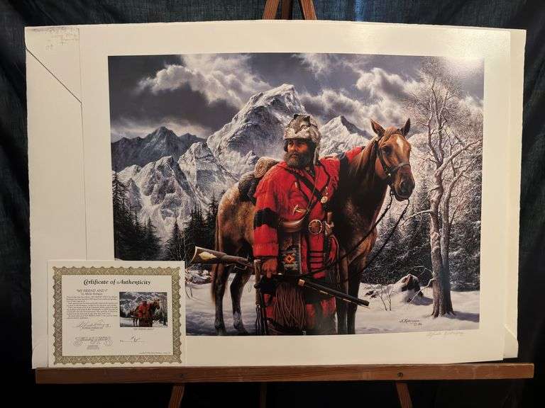 Signed and numbered unframed artist proof “My Friend and I” Alfredo Rodriguez 34 x 21.5 image