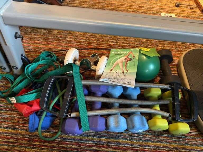 Weight ball, dumbells, resistance straps etc... image