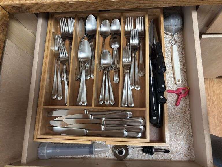 Large set of Argent flatware and drawer organize image
