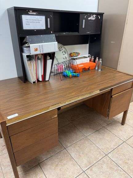 Desk and top hutch (no contents) image