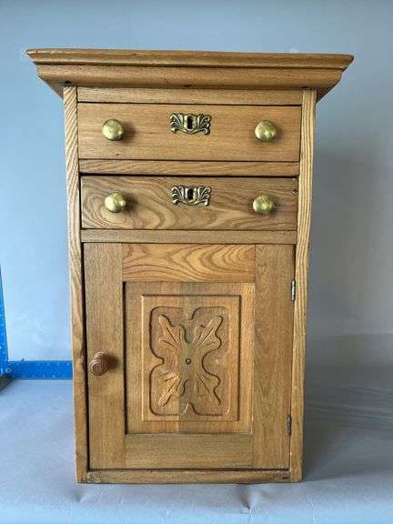 Hatbox and drawers from gentleman's dresser 15 x 17.5 x 26H image