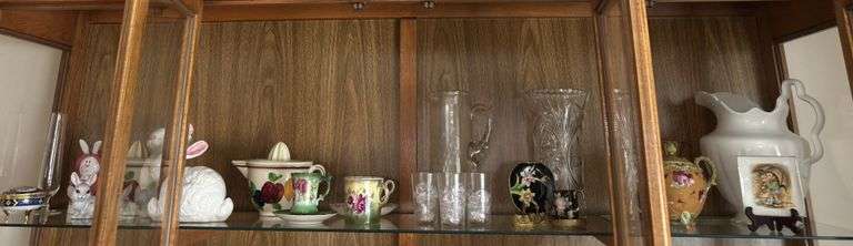 Juicer, HP china, china wash pitcher, wheel etched pitcher etc... All on TOP shelf