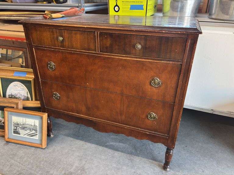 Antique four drawer dresser 38 x 21 x 35 image