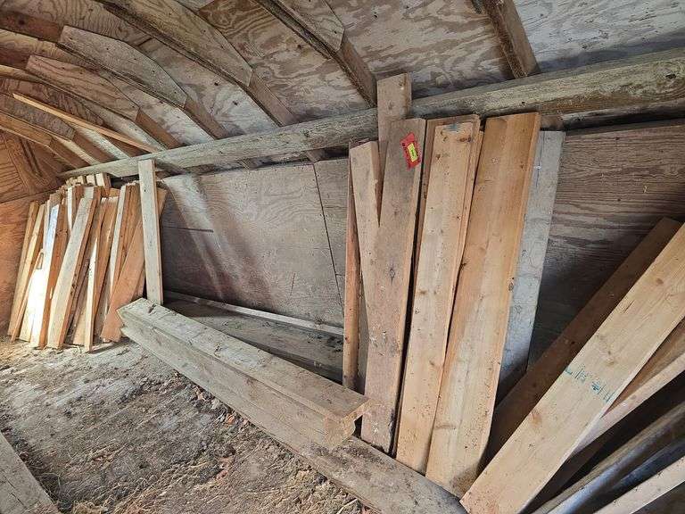 4' lengths of dimension lumber, 2x4, 2x6 & 2x8 All standing around perimiter More than a pick up load! image