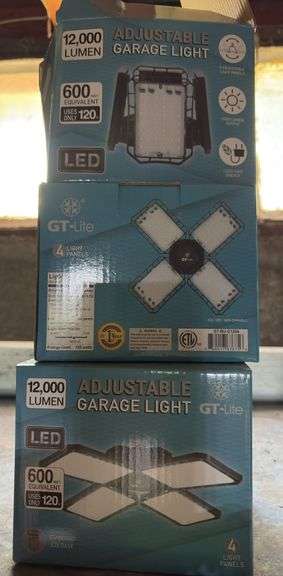 (3) 12000 lumen LED adjustable garage lights image