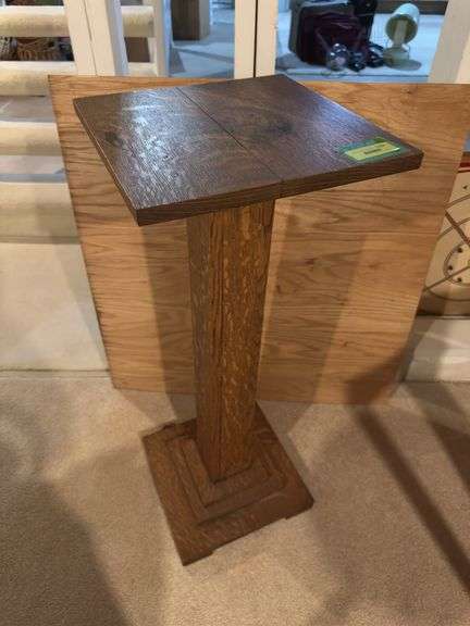 14 x 14 x 37H oak fern stand