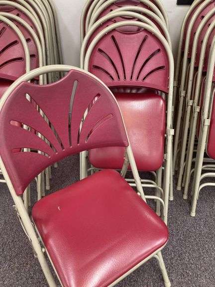 Samsonite Folding chairs x 10, 2 have small rips image