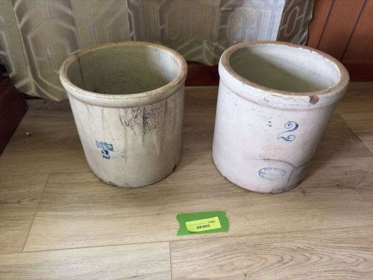 (2) two gallon crocks, Ruckels & Red Wing See photos for condition image