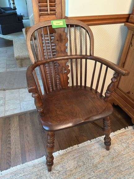Windsor style arm chair, heavy! Great for a roll top desk! image