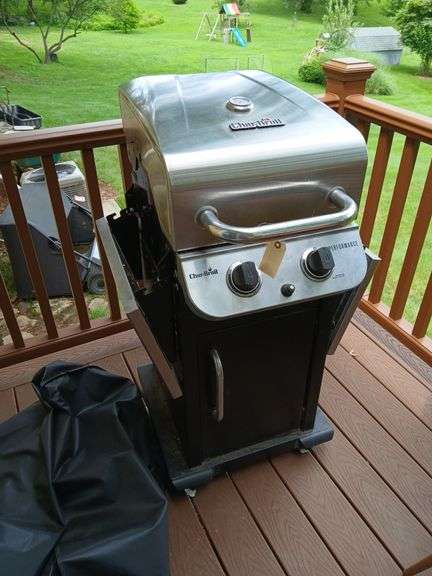 Charbroil gas grill w/ tank, grilling tools and cover image