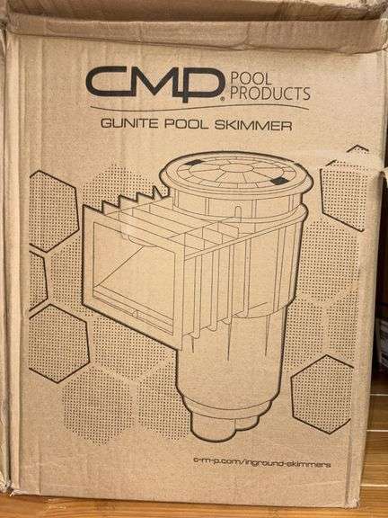 CMD gunite pool skimmer IND skimmer 2in S, w/ flo V, W/ Bond, Wht Part 25140-500-000 image