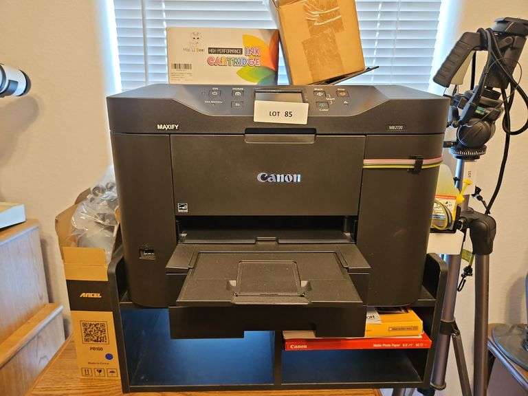 Canon MB2720 Printer with Ink Cartridges Black Stand with Photo Paper