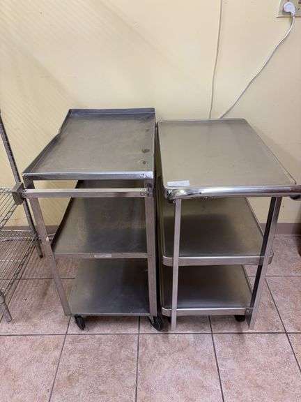 Two stainless roller carts image
