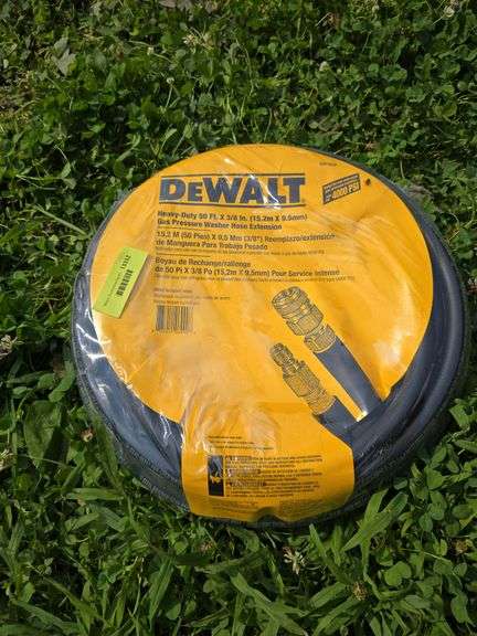 NEW DeWalt heavy duty 50’ x 3/8” gas pressure washer hose extension image