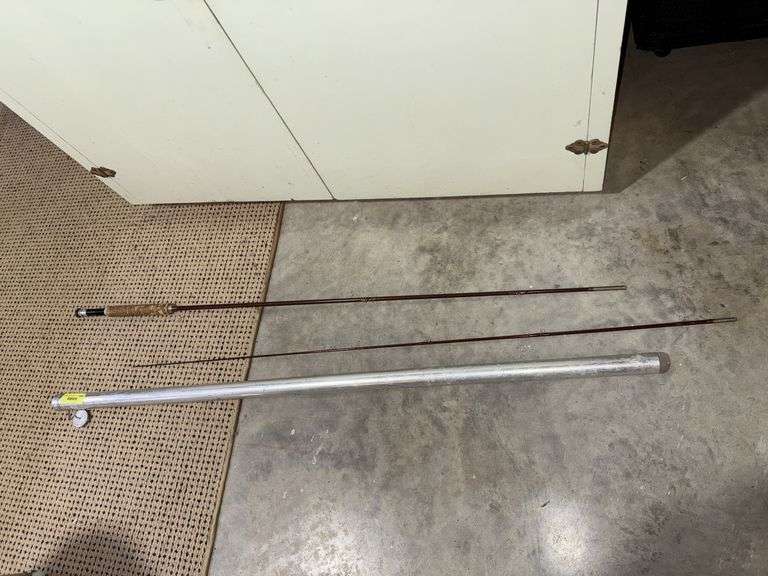 2 pc fiberglass fly rod and alum tube case image