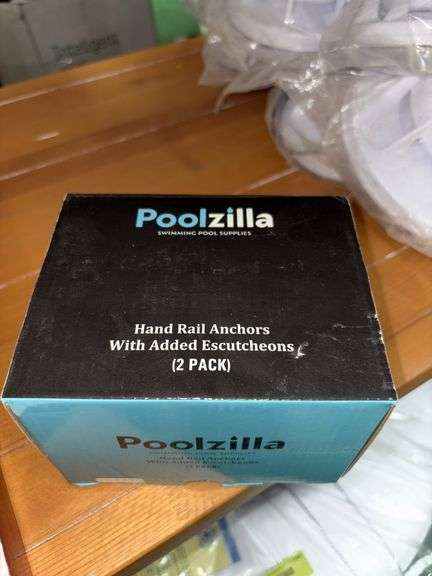 Poolzilla hand rail anchors with added escutcheons 2 pack image