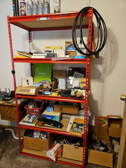 Red Metal Shelving Unit ONLY, No Contents,  36 x 18 x 72h