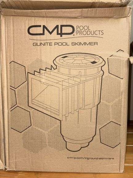 CMD gunite pool skimmer IND skimmer 2in S, w/ flo V, W/ Bond, Wht Part 25140-500-000 image
