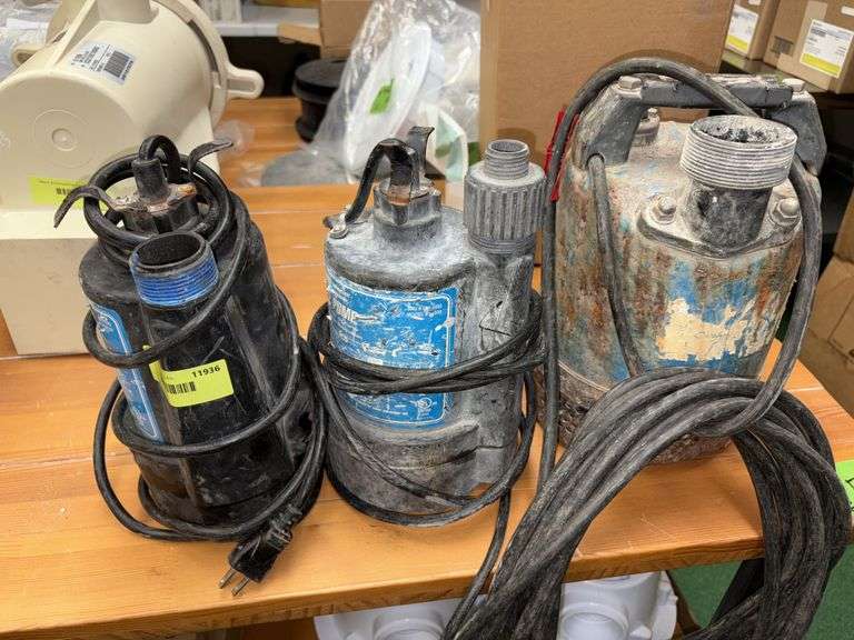 Three used submersible pumps image