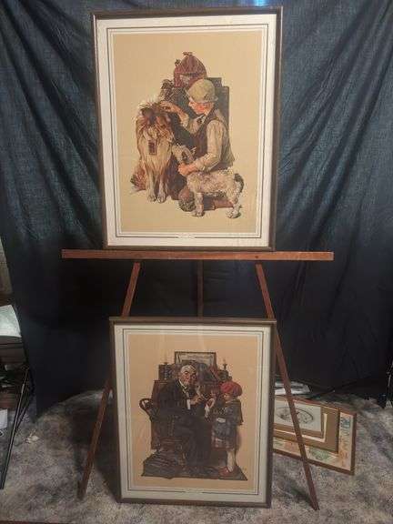 Two Norman Rockwell prints "Friend in Need" and "The Doctor and the Doll" image