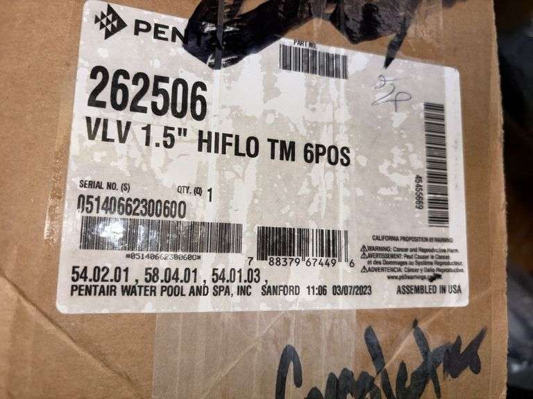 Pentair valve 1.5” hiflo tm 6POS Part 262506 image