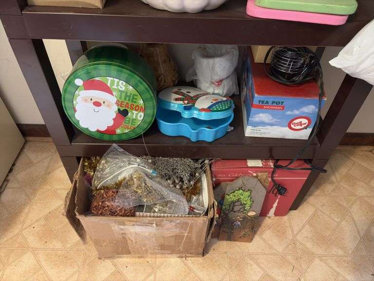 Holiday decor, wreathes, punch set, etc