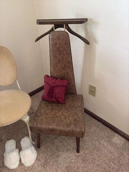 Two dining chairs, vanity chair, butlers chair and your girlfriend’s slippers