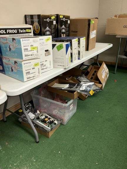8’ folding plastic table NO CONTENTS