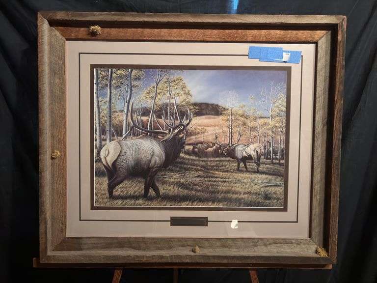 Framed print by Dave Samuelson “Get Ready to Rumble” artist proof 9 of 50, 35 x 28.5 image