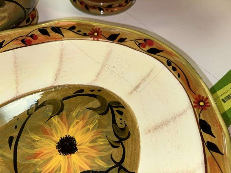 Canister set and serving tray Tray has hairline crack, see photos