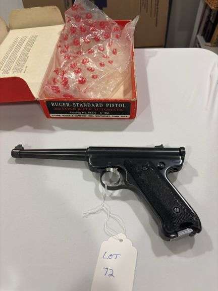 Sturm Ruger & Co. automatic pistol model MK 1, S#13-75729 cal .22 LR with box image