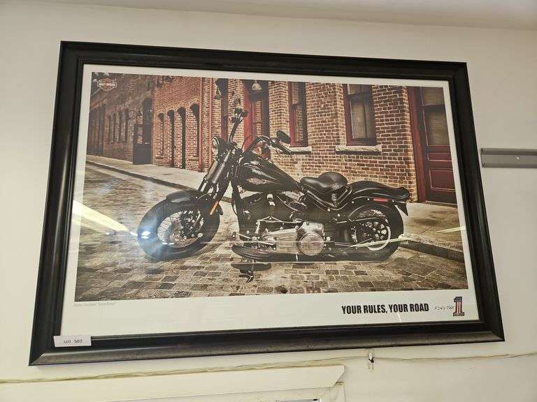 Motorcycle framed art 39x27 image