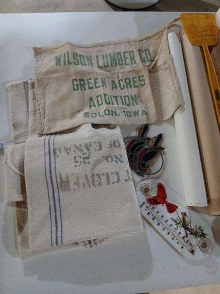 Nail apron Wilson's lumber Solon, Iowa city Graf Bros glasses and more