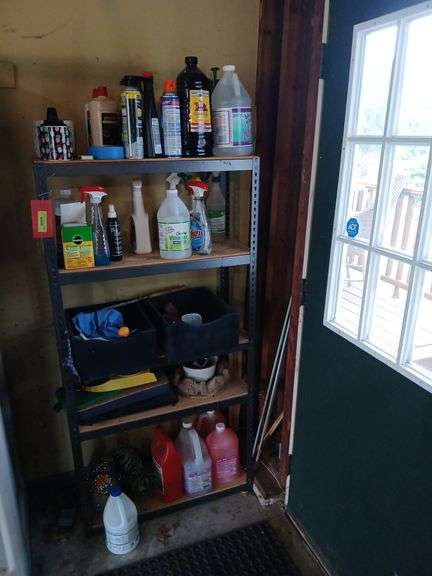 Metal shelf unit, garden supplies, planter etc... image