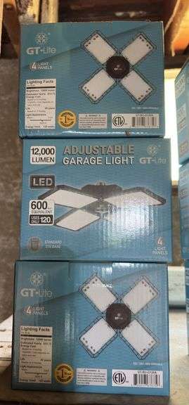 (3) 12000 lumen LED adjustable garage lights image
