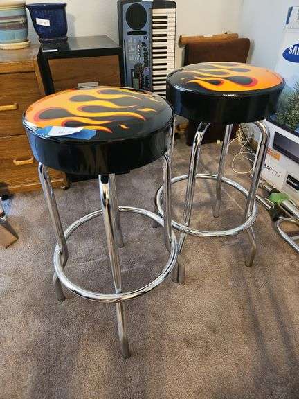 Pair of Flame Stools