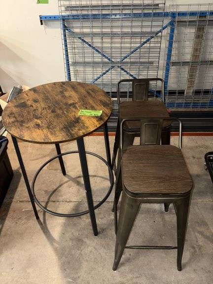 24R x 36H table with (2) 30” tall bar stools image