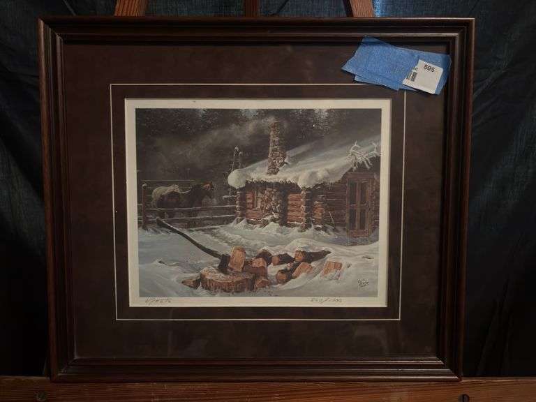 Signed and numbered Barbara Pete’s print “Three Moons till Spring” 15 1/2 x 13 1/2 image