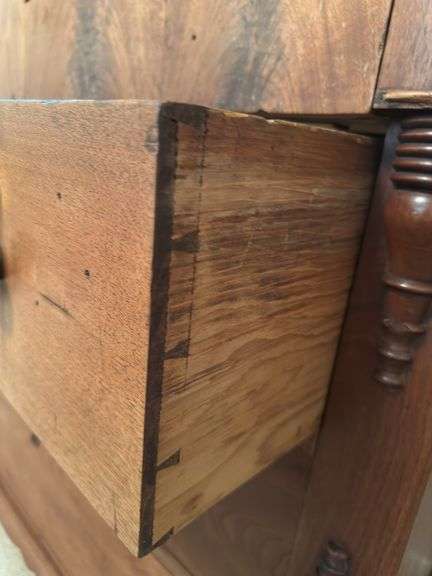 Antique walnut dresser 18D x 41L x 38H NO CONTENTS