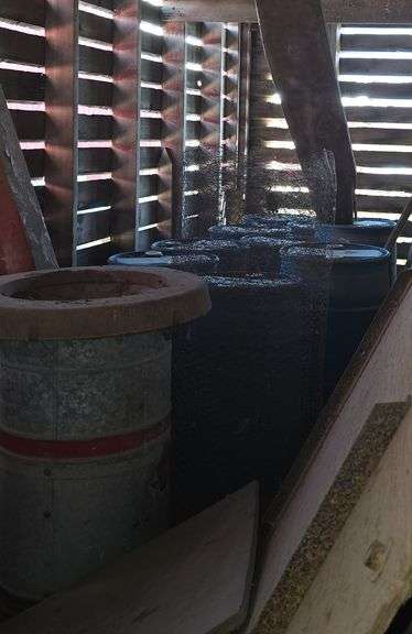 (10) 30 gallon poly barrels image