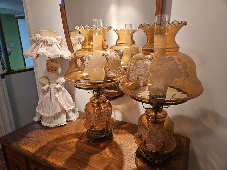 Pair of Glass Lamps, Doll Lamp image