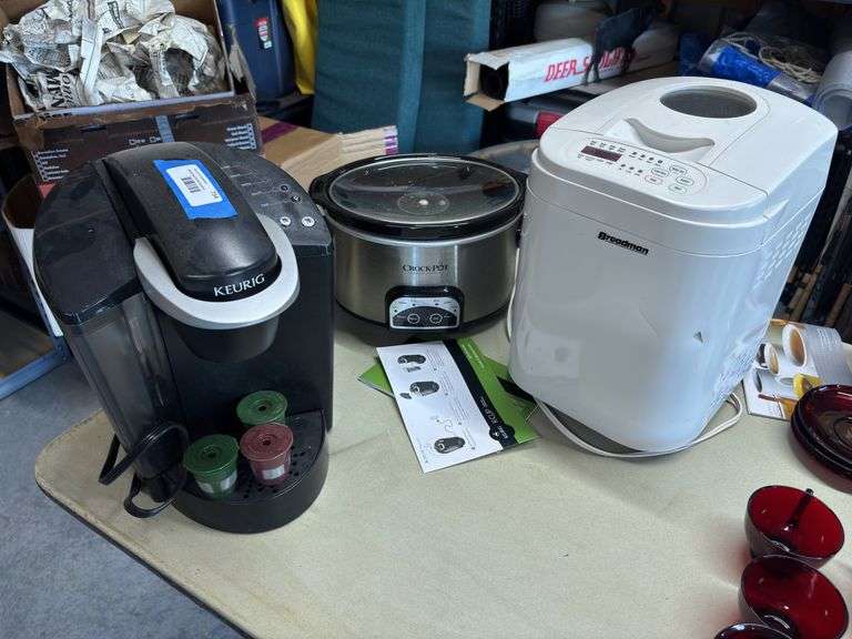 Keurig coffee maker, crock pot and bread maker image