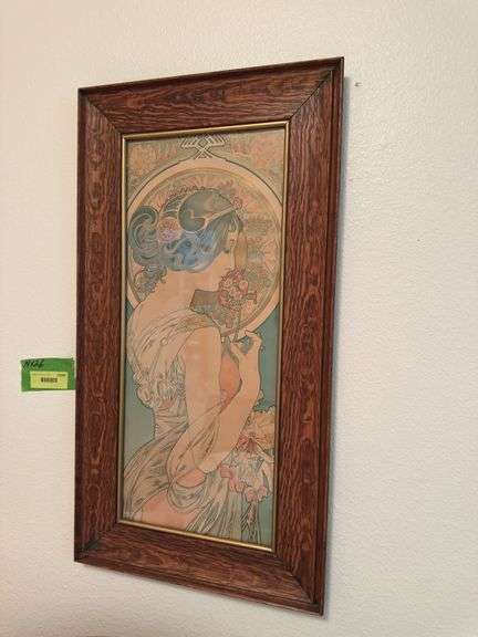 Antique 14 x 26 quartersawn oak frame
