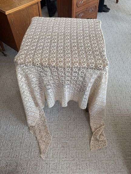 90x43 coverlet or tablecloth, she’s a beauty. All the holes in the right places! image