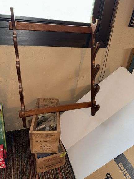 Winchester primer wooden box, Federal Cartridge primers wooden box and wall mount gun rack image