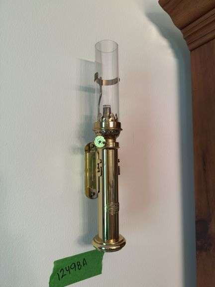 ES Sorensen København Danmark oil lamp 13” Bring tools to remove from wall image